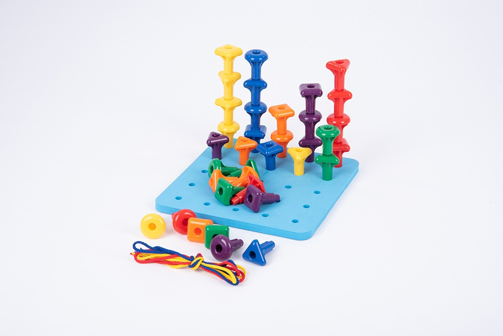 Geo Pegs & Board Set Giant Plastic Game Educational Fine Motor Skills Maths 