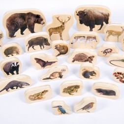 Wooden Forest Animal Blocks - Pk30