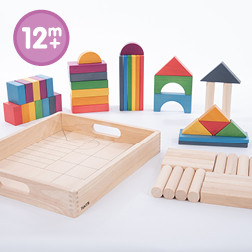 Rainbow Wooden Jumbo Block Set - Pk54
