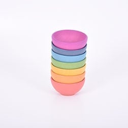 Rainbow Wooden Bowls - Pk7