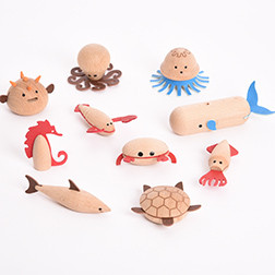 Wooden Sea Creatures - Pk10