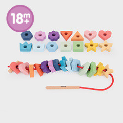 Rainbow Wooden Lacing Shapes