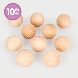 Natural Wooden Balls 50mm - Pk10