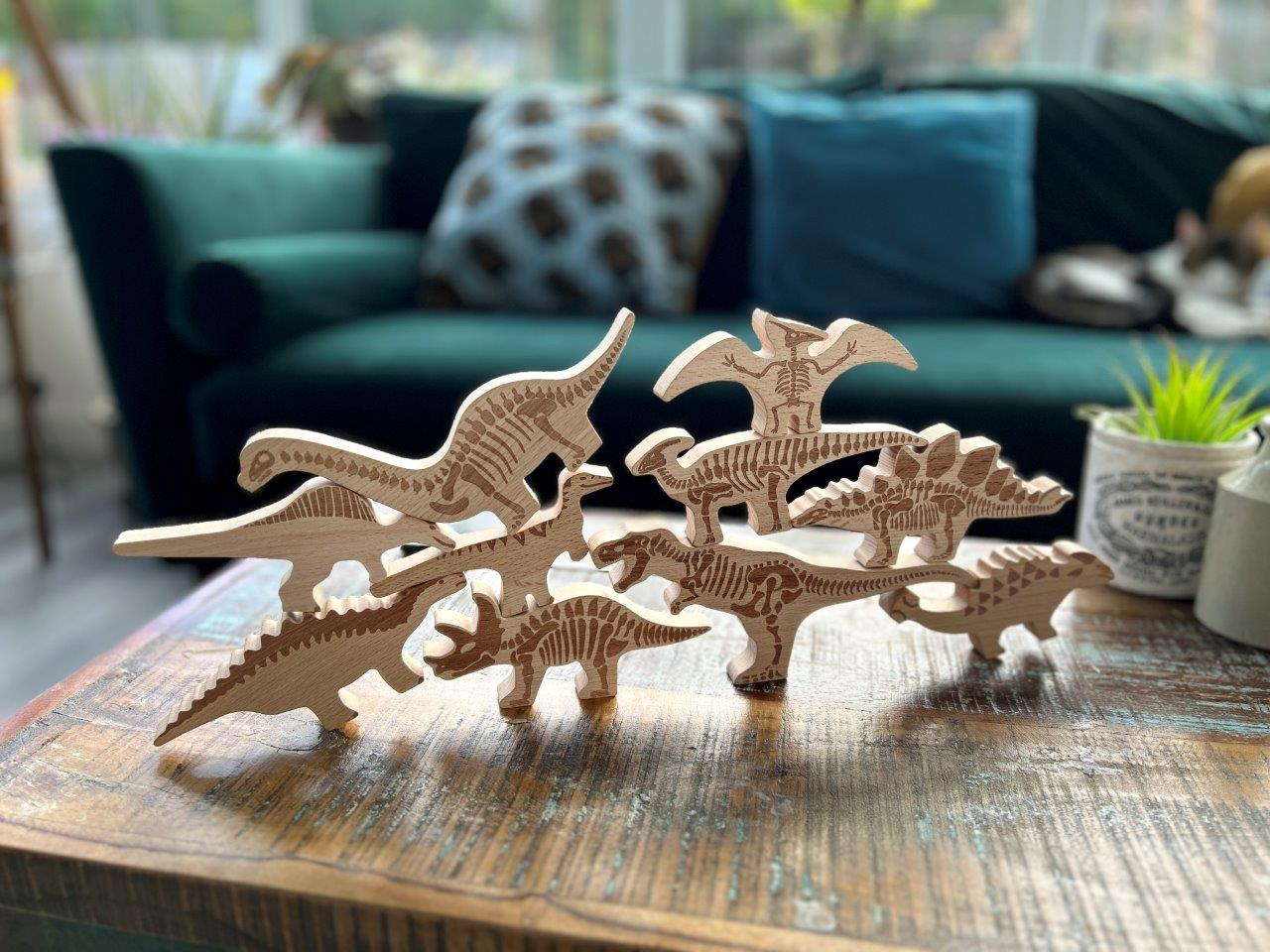tickit Wooden Dinosaur Blocks 